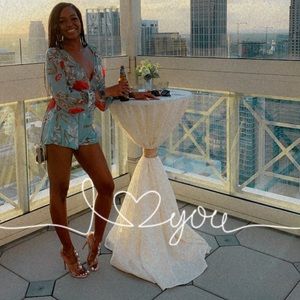 Floral Romper with Waist Tie